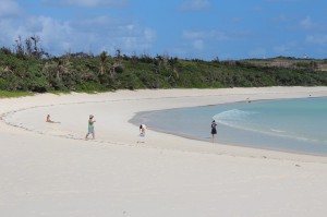 多くの観光客の来訪が予想される渡口の浜