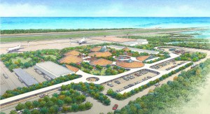 下地島空港旅客ターミナル施設の完成イメージ図（三菱地所提供）