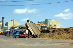 宮古本島製糖２工場の今期製糖操業が追い込みに入った＝２日、城辺砂川の宮古製糖城辺工場