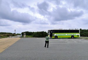 例年の３月に比べて訪れる観光客の数が大幅に減っている＝７日、東平安名崎