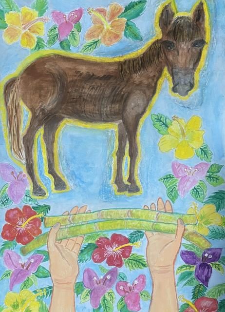 川満さん（久松小５年）県知事賞／動物愛護図画コン