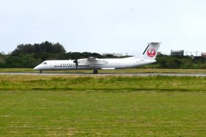 満席の状態が続いているＲＡＣの宮古－多良間線＝22日、宮古空港